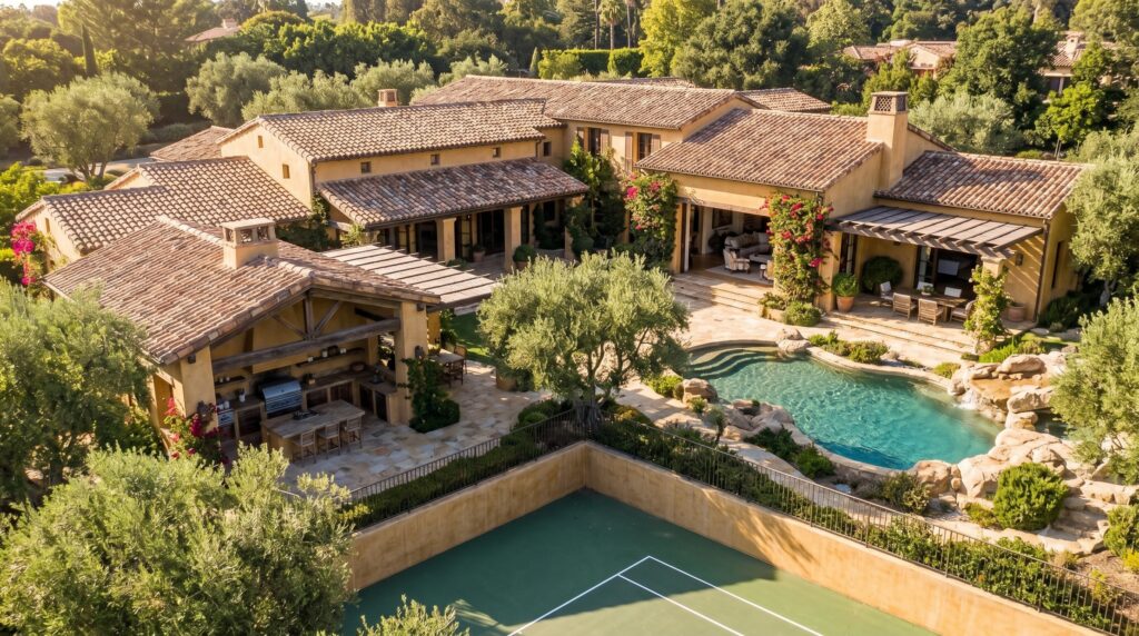Luxury estate representing multigenerational wealth subject to estate tax planning